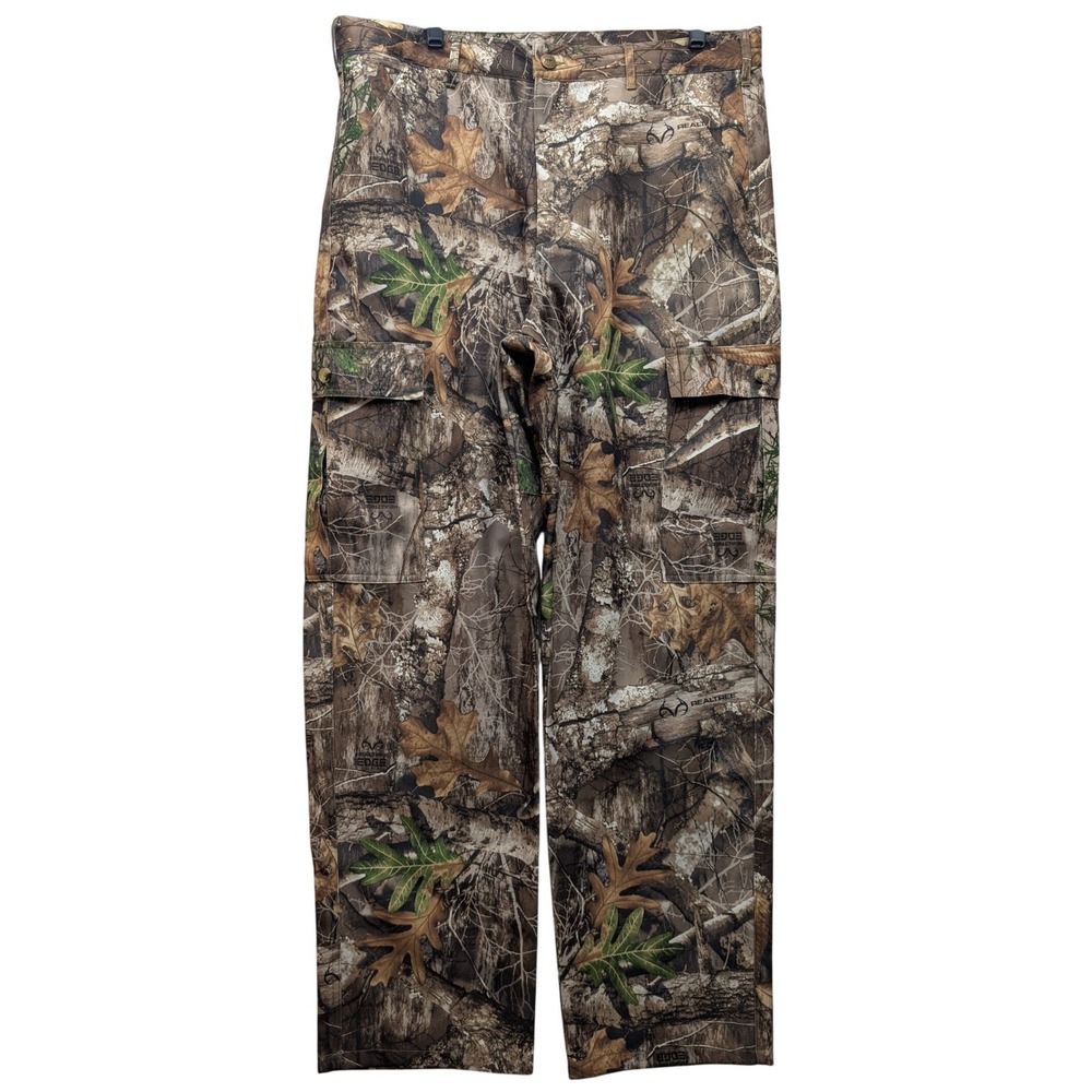 Realtree Edge Camo Cargo Pants Mens 34-R Brown Green‎ Tactical Hunting